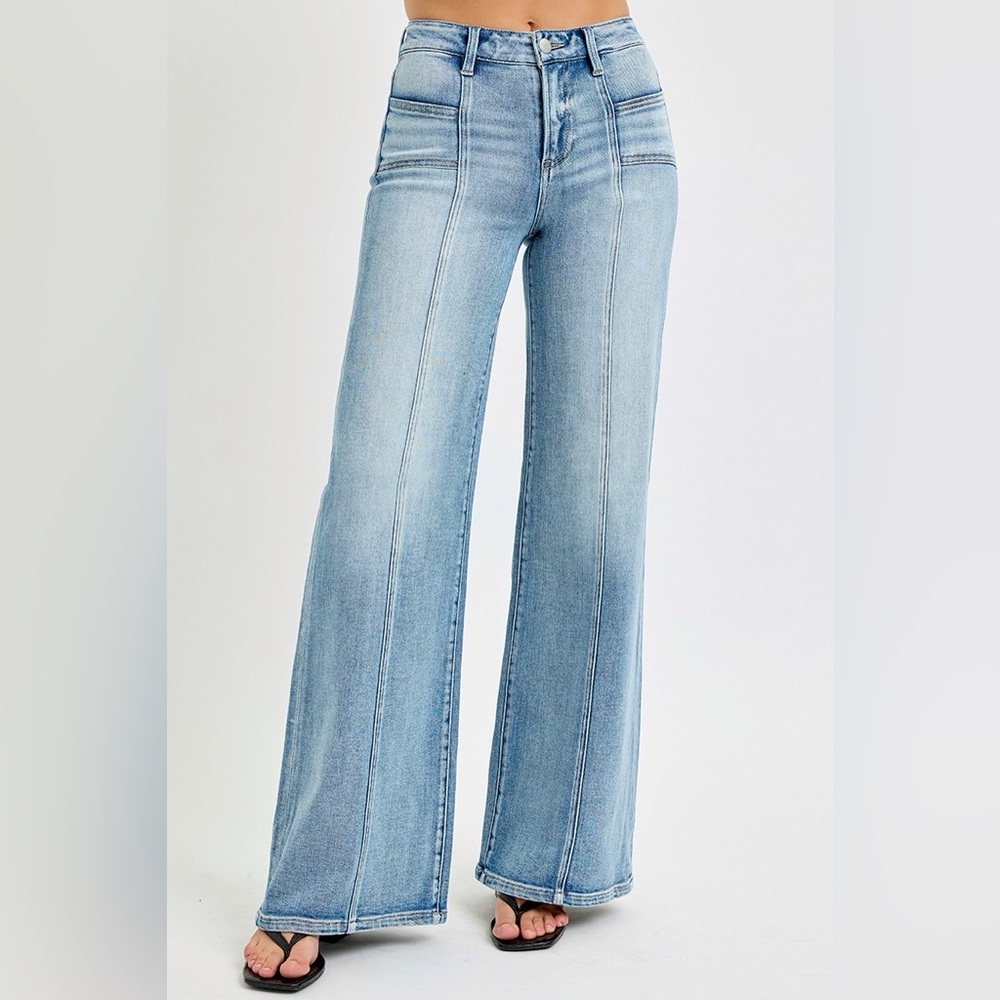 RISEN Full Size Mid Rise Wide Jeans with Front Patch Pocket🆕 - Picture 8 of 8